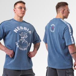NEBBIA - Washed oversized póló GOLDEN AGE 790 (blue) (M) - NEBBIA