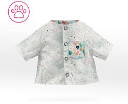 Takoy Szabásminta panel játék állatfigura ruha varrásához Faith póló - szívek világos alapon 1