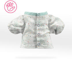 Takoy Szabásminta panel babaruházat varrásához - Dana blúz (textiljáték figurákra) - szívek világos alapon 1