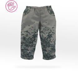 Takoy Szabásminta panel babaruházat varrásához - Jaxon nadrág (textiljáték figurákra) - pixeles terepminta