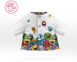 Takoy Szabásminta panel babaruházat varrásához - Faith póló (textiljáték figurákra) - monster fehér alapon