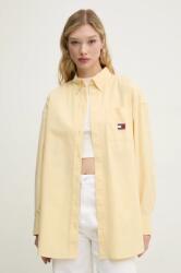 Tommy Hilfiger pamut ing női, galléros, sárga, relaxed, DW0DW19357 - sárga XS