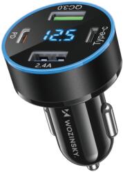  Încărcător auto universal cu afișaj 2x USB-A / 2x USB-C W-CCB