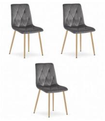 Scaun Bucatarie Si Dining LIBRA Gri/Natur x 3 Buc