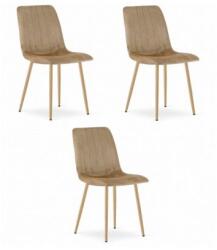 Scaun Bucatarie Si Dining LAVA Bej Inchis/Natur x 3 Buc