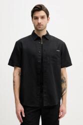 Calvin Klein len ing férfi, galléros, fekete, regular, J30J327296 - fekete XXL