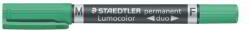 STAEDTLER Lumocolor Duo 0.6/1.5mm Alkoholos Marker - 10db/Csomag, Zöld