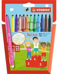 STABILO Trio A-Z 12db-os vegyes színű filctoll készlet (378/1-12-01) (378/1-12-01)