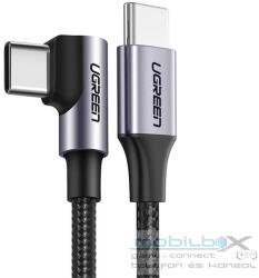 UGREEN USB-C-USB-C, QC 3.0 adatkábel, PD, 3A, 60W, 1m, fekete