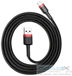 Baseus iPhone USB / Lightning adat/töltőkábel, 2, 4A, 1m, Piros/Fekete