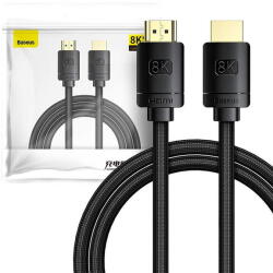 Baseus 026188 Baseus High Definition Series HDMI 2.1 kábel, 8K 60Hz, 3D, HDR, 48Gbps, 2m (fekete) (026188)