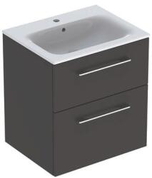 Geberit Set dulap suspendat si lavoar Geberit Selnova lava gri inchis 2 sertare 60 cm (501.237.00.1)