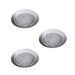 Kanlux LED lámpatest , spot , szett , 3 x 4.9W , GU10 , meleg fehér , beépíthető , kerek , króm , KANLUX TRIBIS II (23847)