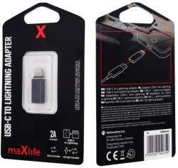Maxlife Adapter, átalakító, Type-C -> iPhone 8pin, lightning, fekete, Maxlife (K-5900495940759)