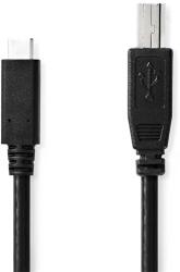 Nedis CCGB60650BK20 USB kábel USB 2.0 2 M USB C USB B Fekete (CCGB60650BK20)