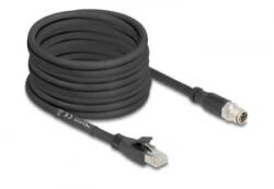 Delock M12 X-kódolt kábel 8 tűs apa - RJ45 Cat. 5e S/FTP apa 10m fekete (80586)