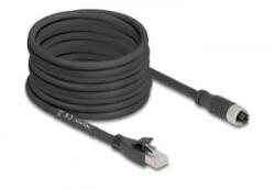 Delock M12 X-kódolt kábel 8 tűs apa - RJ45 Cat. 5e S/FTP anya 10m fekete (80595)
