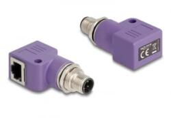Delock M12 D-kódolt adapter 4 tűs apa - RJ45 anya Cat. 5e lila (60679)