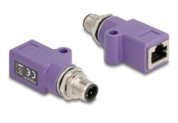 Delock M12 D-kódolt adapter 4 tűs apa - RJ45 anya Cat. 5e lila (60669)