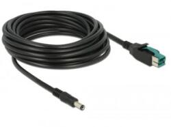 Delock PoweredUSB 12 V -> DC 5, 5 x 2, 1 mm kábel 5m fekete (85501)