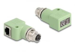 Delock M12 X-kódolt adapter 8 tűs anya - RJ45 anya Cat. 5e zöld (60684)