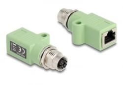 Delock M12 X-kódolt adapter 8 tűs anya - RJ45 anya Cat. 5e zöld (60682) (60682)