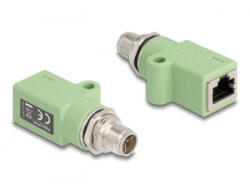 Delock M12 X-kódolt adapter 8 tűs apa - RJ45 anya Cat. 5e zöld (60681)