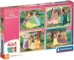 Clementoni Puzzle pentru copii Clementoni 4 în 1 - Prințesele Disney (21746) Puzzle