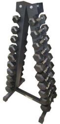 Zoco Body Fit Hatszögletű súlyzók és állvány, 1 kg-10 kg, ZOCO BODY FIT, súlyzó teljes súlya 110 kg, fekete (ZCB-YLJ001-10KG)