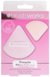 Brushworks Puf triunghiular pentru pudra, 2 bucati, Brushworks