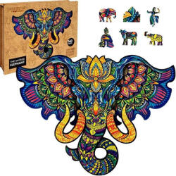 Puzzler Vlnka PUZZLE DIN LEMN COLORATE - Elefant Sacru (99136) Puzzle