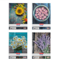 Herlitz Flower A5 80lapos kockás spirálfüzet (09549544) - haztartasibolt