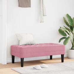 vidaXL Пейка с възглавница Розово 113 x 57 x 39 см Кадифе (42001951)