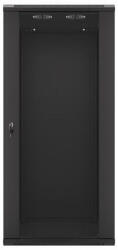 Lanberg WF01-6627-10B 19" 27U SZÉL: 600mm MÉLY: 600mm MAG: 1307mm lapraszerelt üvegajtós fekete fali rack szekrény