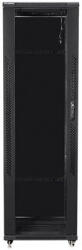 Lanberg FF01-8042-12B 19" 42U SZÉL: 800mm MÉLY: 1000mm MAG: 2047mm lapraszerelt üvegajtós fekete rack szekrény - ipkameradiszkont