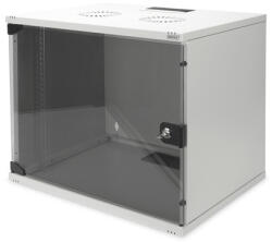 ASSMANN 19" 9U 460x540x400mm lapraszerelt üvegajtós szürke fali rack szekrény - ipkameradiszkont