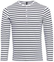 Premier Férfi Long John felhajtott ujjú póló 2XL fehér|kék