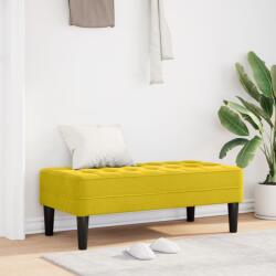 vidaXL Пейка с възглавница Жълто 113 x 57 x 39 см Кадифе (42001954)