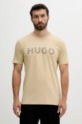 HUGO pamut póló fekete, férfi, nyomott mintás, 50467556 - bézs L - answear - 13 990 Ft
