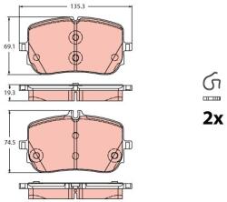 TRW Set placute frana TRW GDB2433 (GDB2433)