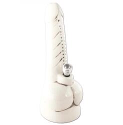  Bong ceramic Willy alb 29cm