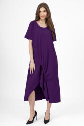 Pierino Rochie lunga A-line mov inchis, din tricot de bumbac cu siret la poale S/M