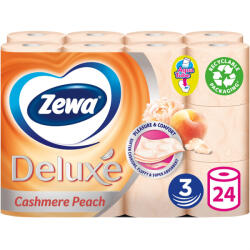 Zewa Toalettpapír 3 rétegű kistekercses 100 % cellulóz 24 tekercs/csomag Zewa Deluxe Cashmere Peach (33547829) - iroszer24