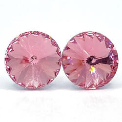  Kristály fülbevaló rose színű rivoli 10 mm (100160)
