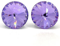  Kristály fülbevaló violett (lila) színű rivoli 10 mm (100162)