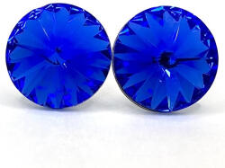 Kristály fülbevaló sapphire színű rivoli 10 mm (100161)