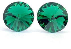 Kristály fülbevaló emerald (smaragdzöld) színű rivoli 10 mm (100155)