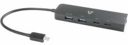V7 V7UCRJ25GHUB-BLK USB-C 3.1 UTP Átalakító 2x USB-A 2x USB-C fekete (V7UCRJ25GHUB-BLK)