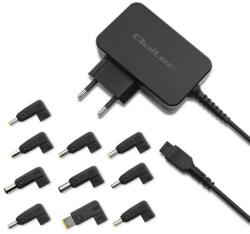 Qoltec Univerzális tápegység készlet 10 csatlakozóval, Qoltec, 52414, Teljesítmény: 65W, bemeneti feszültség: 220 - 240 V, kábel hossza: ~1, 7 m, túlfeszültség elleni védelem, rövidzárlat elleni védelem, ter