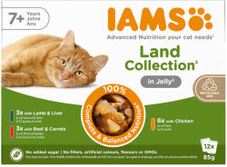 Iams 48x85g IAMS Advanced Nutrition Senior 7+ Land Collection aszpikban nedves macskatáp